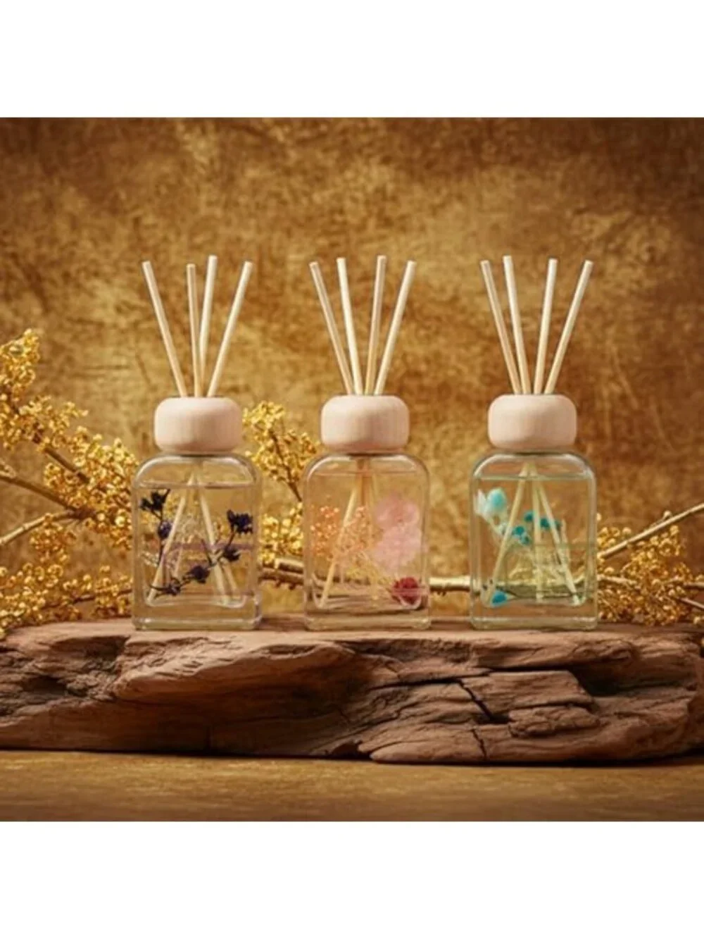 Elegant Reed Diffuser Set - Long-Lasting Home Fragrance with 5 Sticks, Peony